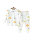 Kidssuitautumn clothespure cotton clothes baby intimatesgirl shoulder buckle spring autumboy girl pajamas