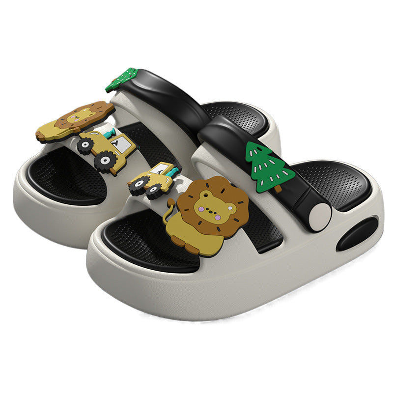 Cartoon kids' slippers - summer baby beach shoes, non-slip sandals for children, boys' indoor slippers, vietnamese shoes for boys
