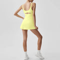 Padded striped sports dress - yoga outfit, summer quick-dry sleeveless running, training & fitness apparel