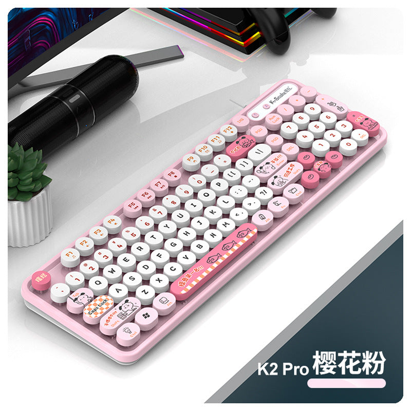 Viper k2 wired usb keyboard and mouse combo - retro punk style for women's desktop, laptop, and office use