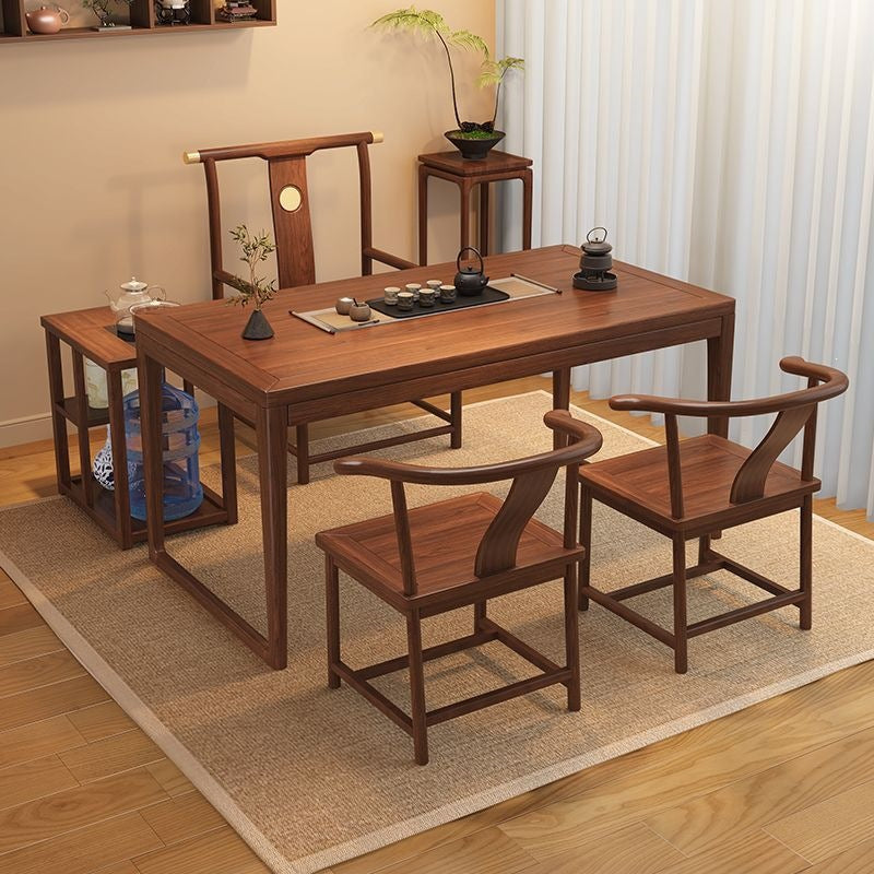 For homesmall apartment balcony solid wood tea table dry tea table all-in-one a complete set of casual modern tea table and chair combination