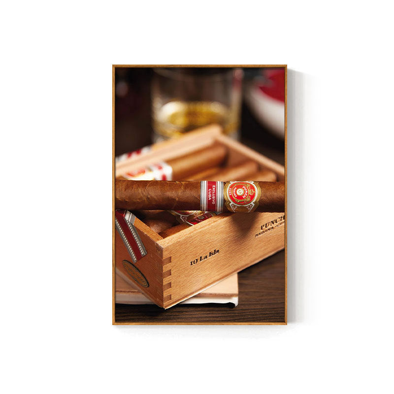 Cigar bar hanging painting American bar high-end club nightclub box wall decoration painting whiskey tobacco and alcohol shop mural