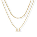 New arrival cross-border fashion easiest for match digital luxury necklace 14k gold-plated angel digital pendant women's layered necklace
