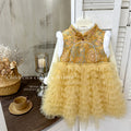 Girldress chinese style new year's greetings dress winter tang suit birthday dress fleece-lined tutu skirt princess dress