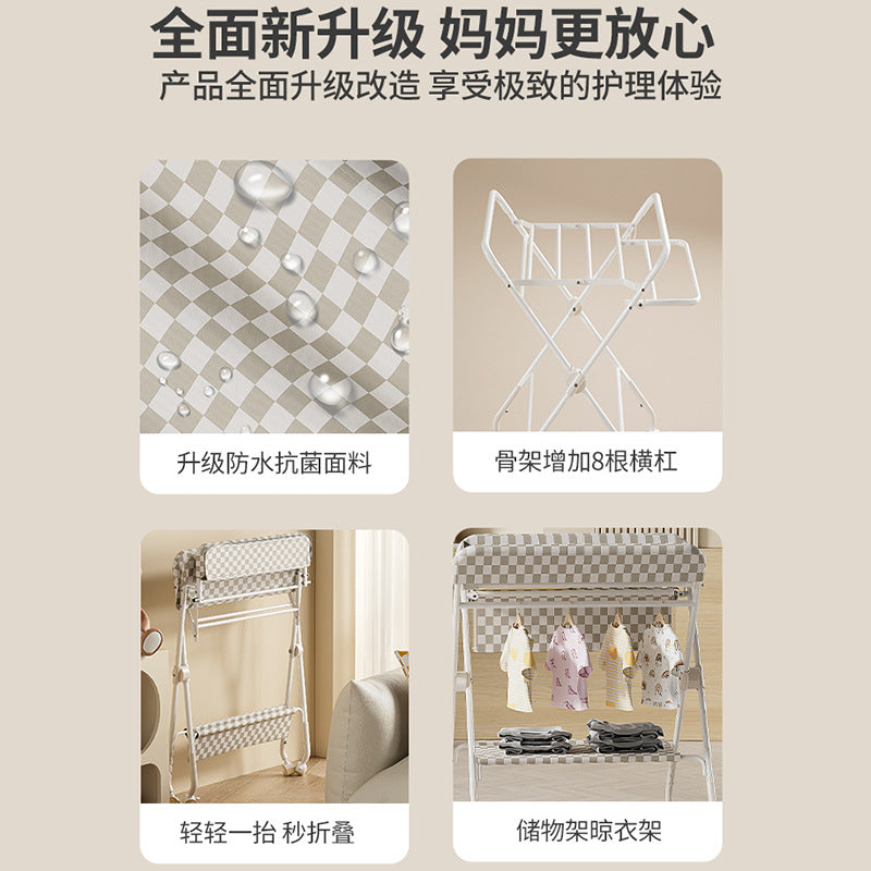 Newborn baby changing, bathing, massage, and touching table - multifunctional, portable, and foldable
