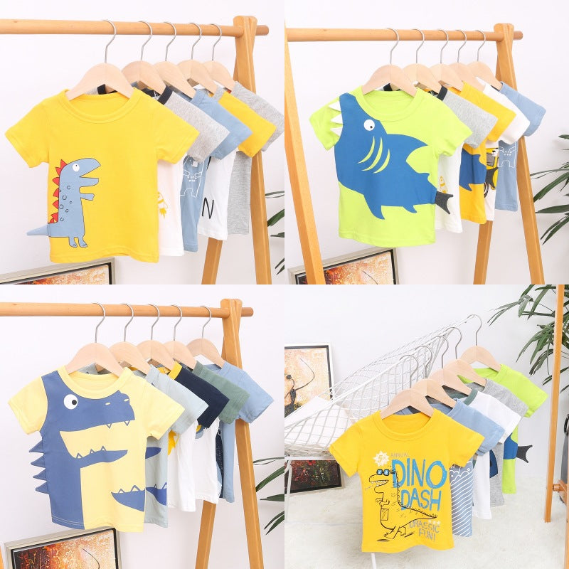Children's summer short-sleeve t-shirt,  new arrival, half-sleeve tee for toddlers and young children, summer style, kids' cropped top, breathable trendy tee