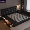 Master bedroom black leather bed 1.5m storage low box wedding bed casualaccessible luxury double bed 1.8m cushion upholstered bed