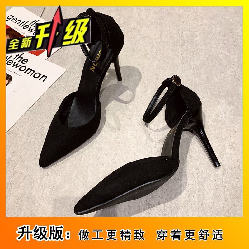 Stiletto heel french lace-up high heels women's 2025 summer pure & seductive closed-toe sandals fashion ankle strap sandals