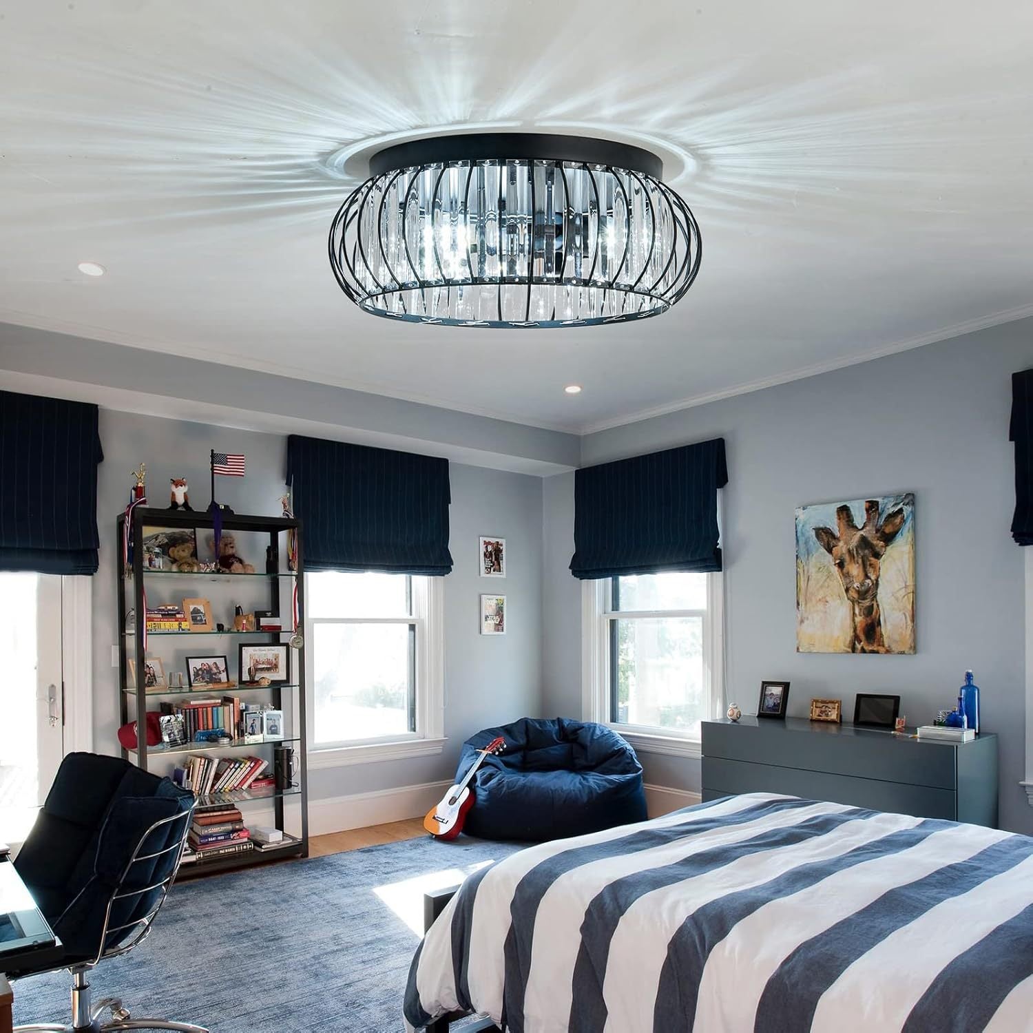 Cross-border recessed chandelier modern crystal chandelier black interior lighting corridor bedroom bathroom foyer restaurant