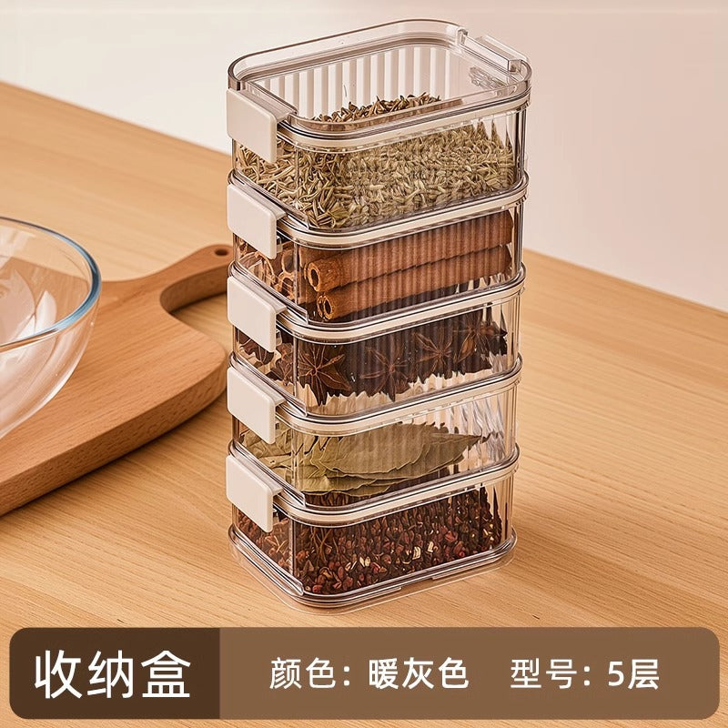 Seasoning storage box kitchen for home food grade seasoning spices chili pepper sealed storage jar combination suit