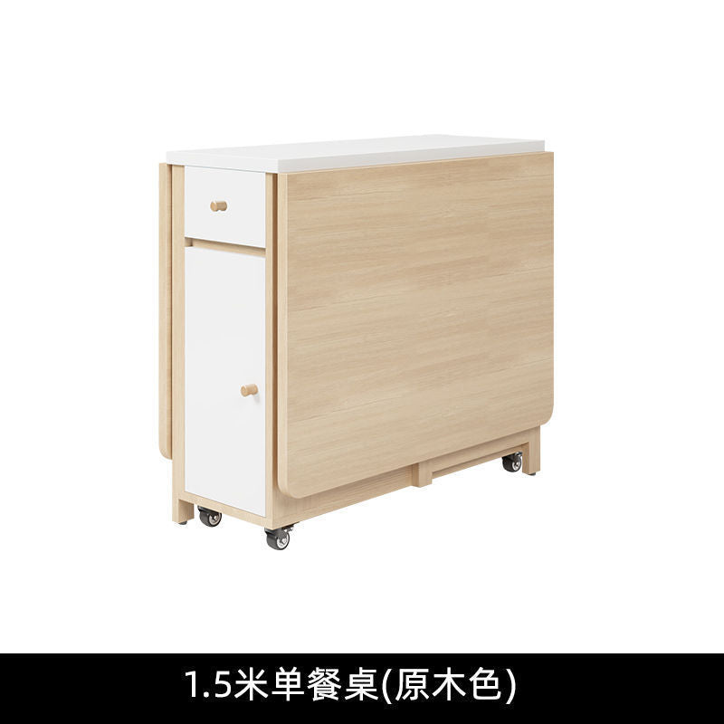 Cream style folding tablefor homefoldablemovable dining table and chair simple multifunctional table dining table and chair combination