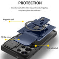 compatible samsung s25 ultra armor case with magnetic stand, s26 lens protection, full coverage, and drop-proof design (a07)