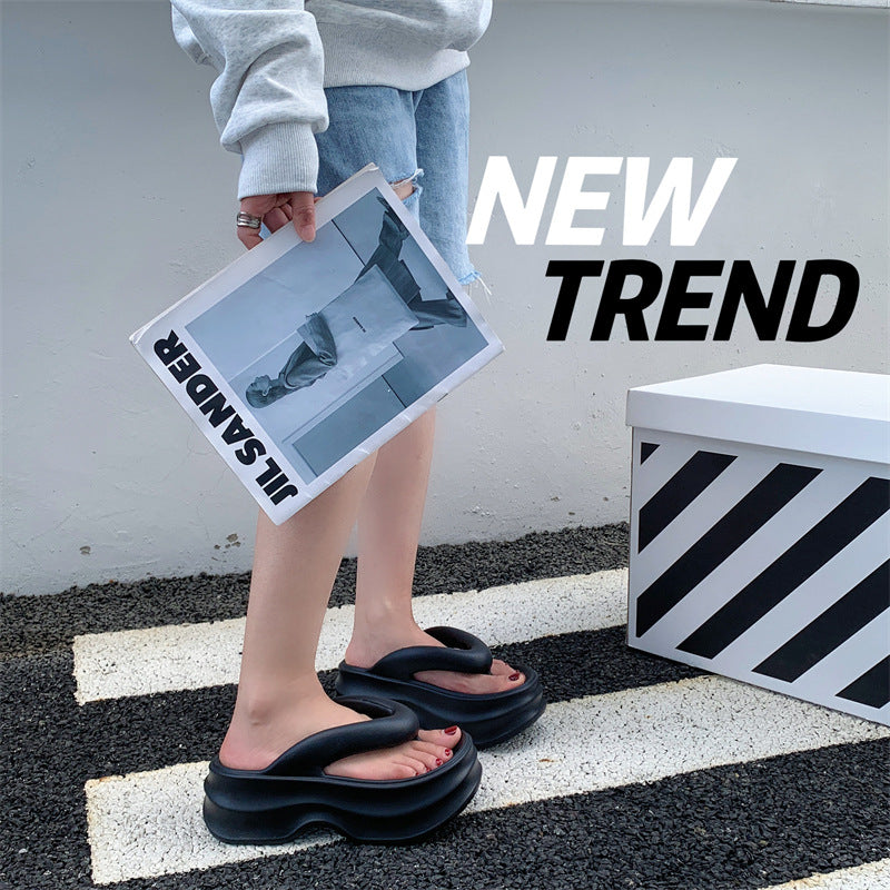 Flip-flops women's outwearsummernew arrivalinspopularthick solenon-slip seaside beach flip-flops with shit-like sandals