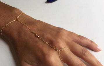 fashion ins style finger chain small disc ring chain stainless steel bracelet stylish trendy jewelry wholesale for women