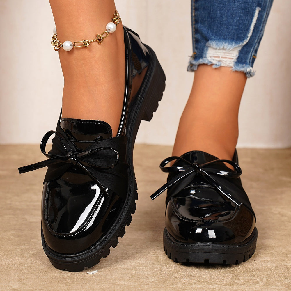 plus size loafers for women summernew arrivalbows mary jane slip-on casualflats small leather shoes