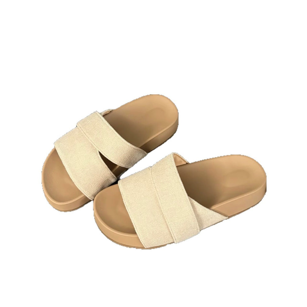 Minimalist chic platform thong sandals - women's 2026 summer new arrivals - outdoor wear, criss-cross strap, slip-on sandals