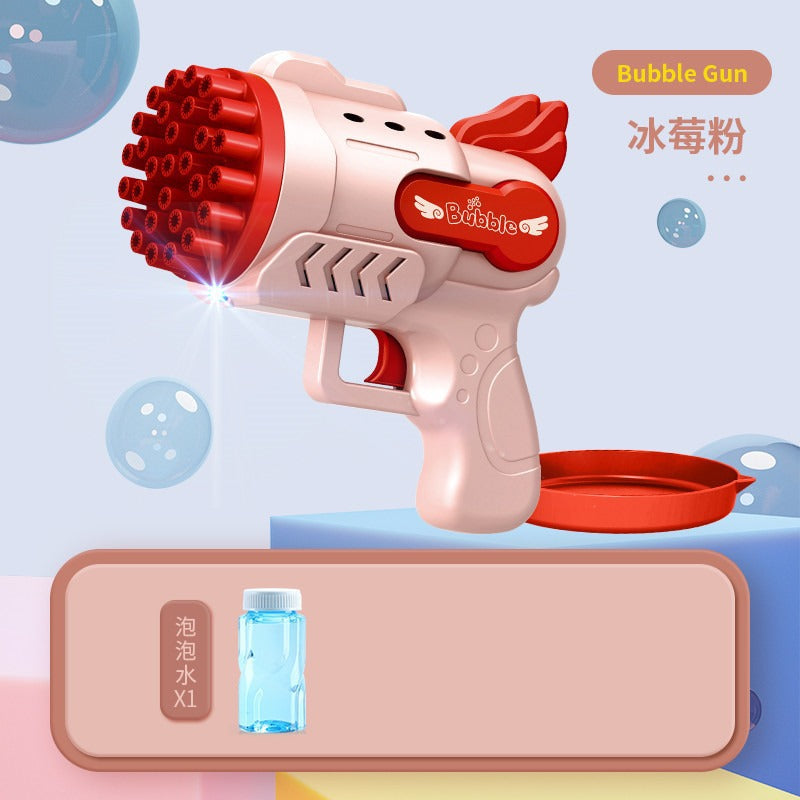 Fully automatic bear bubble machine douyin popular kids toys electric light bubble gun summer outdoor night market batch