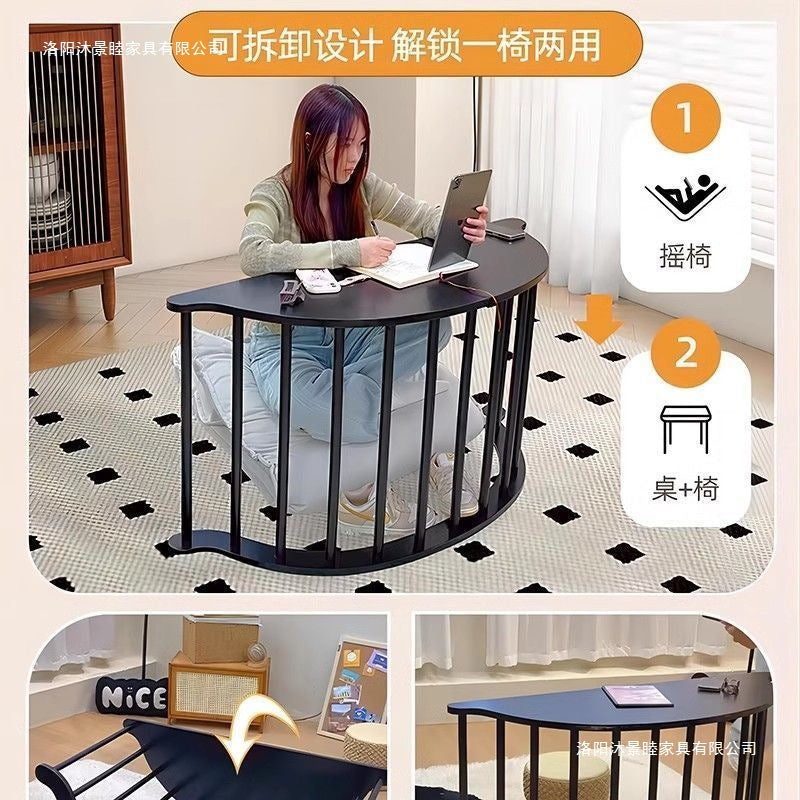 Multifunctional moon rocking chair retro lazy sofa living room balcony for home casual lunch break recliner