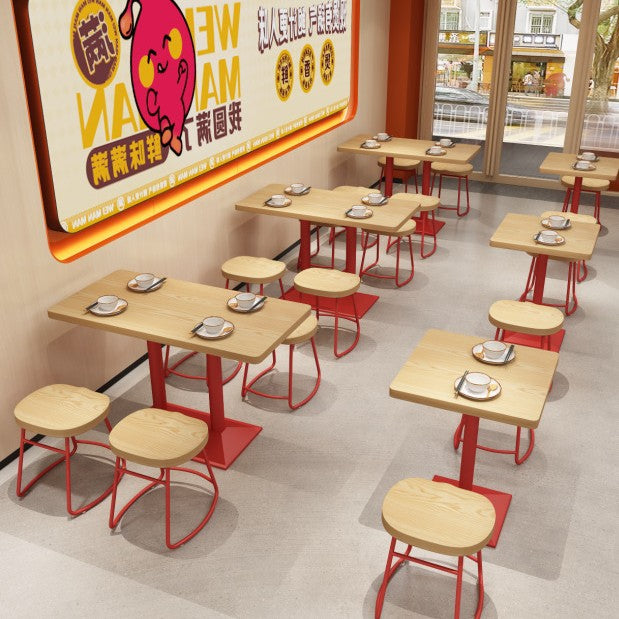 Apple Bar Chair Snack Bar Milk Tea Shop Table and Chair Combination Catering Burger Shop Fast Food Chain Noodle Restaurant Table and Chair