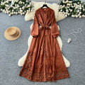 French retroelegancedress women's new arrivalclassy lacepatchwork strap waist elegant long skirt