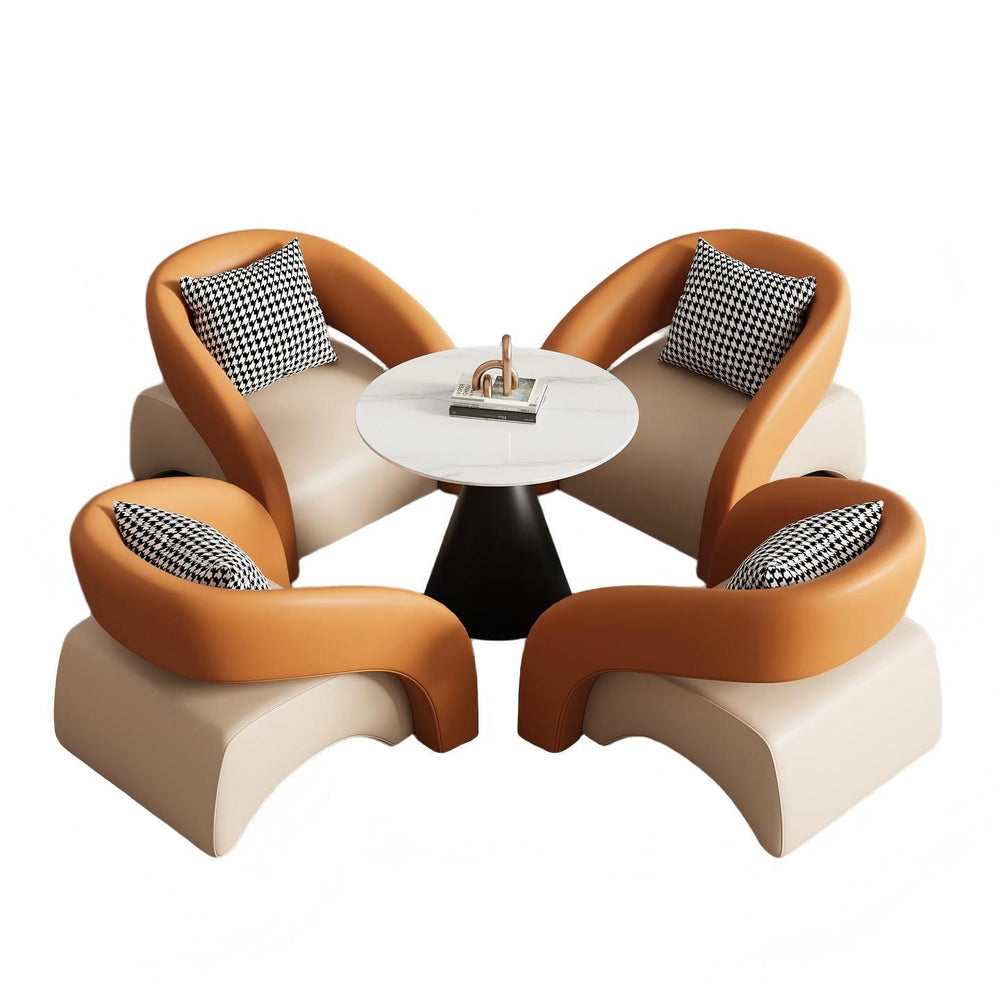 Business reception & negotiation sofa table set - ideal for hotels, sales centers, lobbies, beauty salons, and lounge areas - single seater sofa