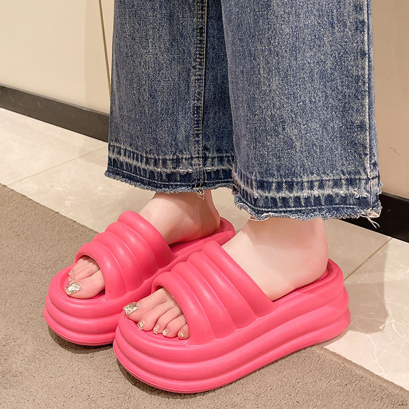 2024 women's platform flip-flops: summer eva anti-slip, height-boosting, soft, indoor/outdoor sandals - lightweight and comfortable