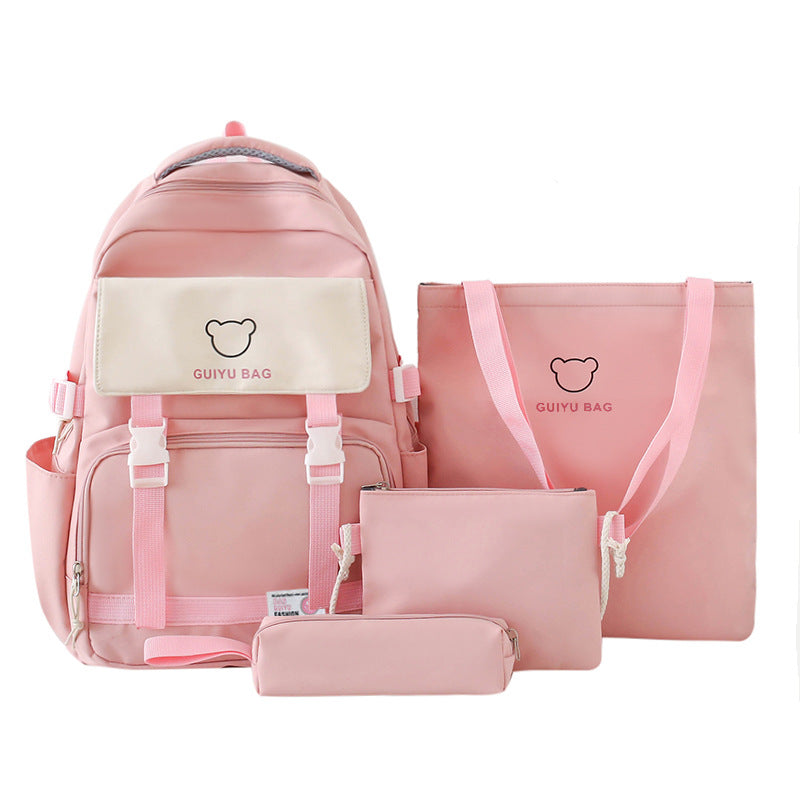 New large-capacity backpack for junior and high school students, foreign style Korean version, trendy backpack, light and casual student schoolbag