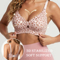 wireless seamless intimates lift push up plaid soft support leopard print plus size seamless bra