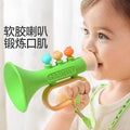 Baby soft rubber chewable trumpet whistle musical instrument harmonica non-toxic whistle flute educational toy