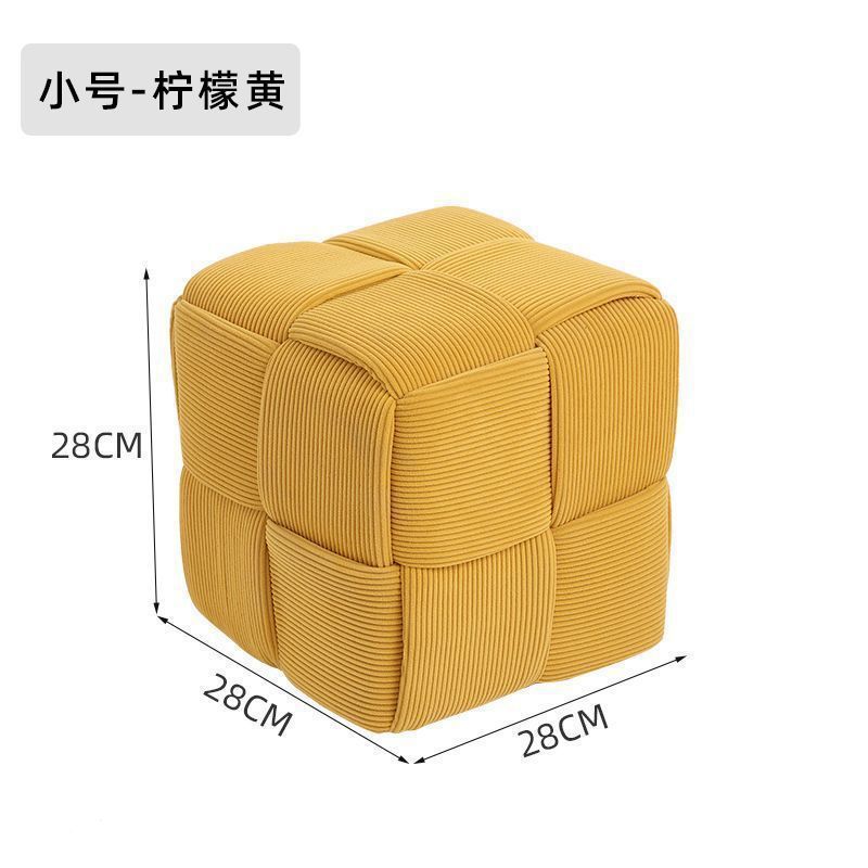 Popular simple sitting stool square stool accessible luxury low stool door changing shoes makeup stool for home living room coffee table sofa footrest