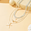 Starfish multi-layer necklace wholesale european and american cross-border cool jewelry women's versatile retro niche necklace necklace accessories