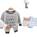 Kidsfall and wintershu velvet 320gthickenedpure cotton autumn clothes and long pants home clothes suit class a boneless baby set of two pieces