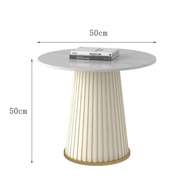 Nordic rock slab living room coffee table set - new light luxury modern small apartment creative trendy round side table