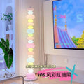 Candy string rainbow floor lamp - creative macaron colorful bedroom table lamp - glass living room stackable sugar ambient light