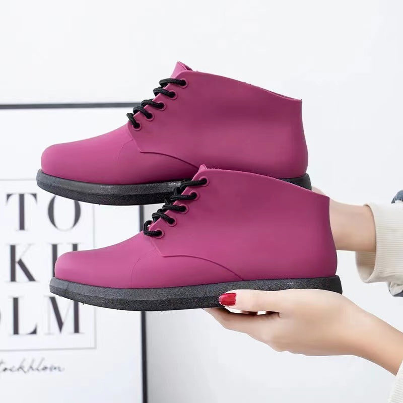 New arrivalfashion short rain boots women's outdoor non-slipeasiest for match rubber shoes all year round water boots low-top waterproofboots wholesale