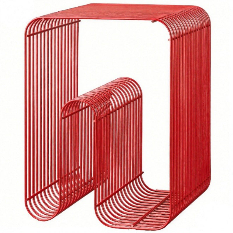 Factory direct sofa side table living room balcony magazine rack bedside storage bookshelf creative iron art small coffee table