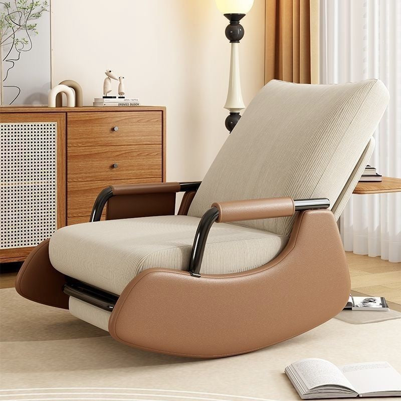 Scandinavian style casual chair rocking chair balcony plaid lazy sofa chair single courtyard living room bedroom nap chair