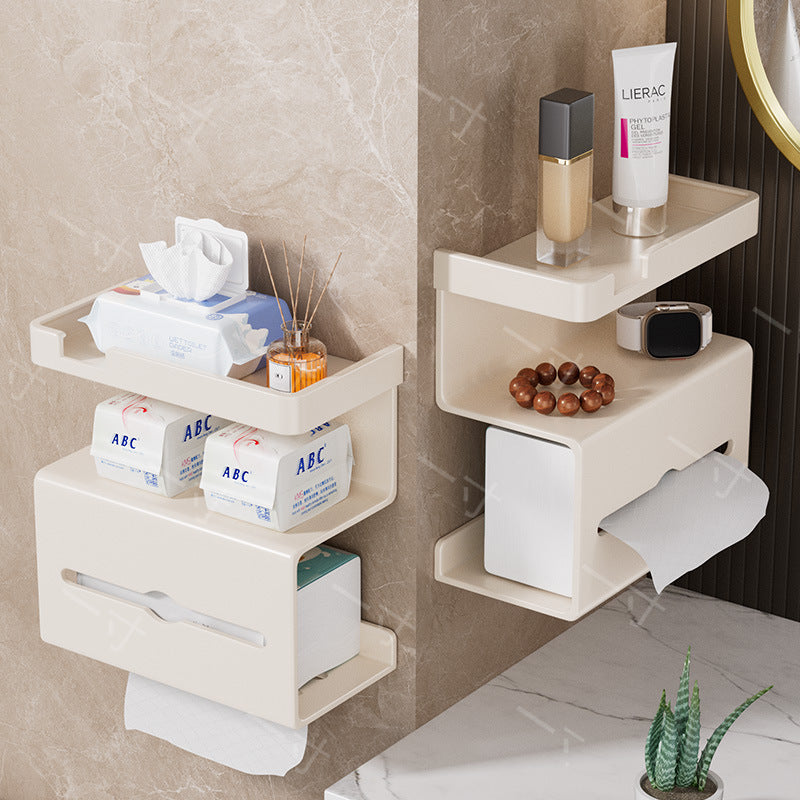 Household toilet No punching suction cup Toilet paper rack Bathroom toilet tissue box Wall hanging Toilet paper storage box