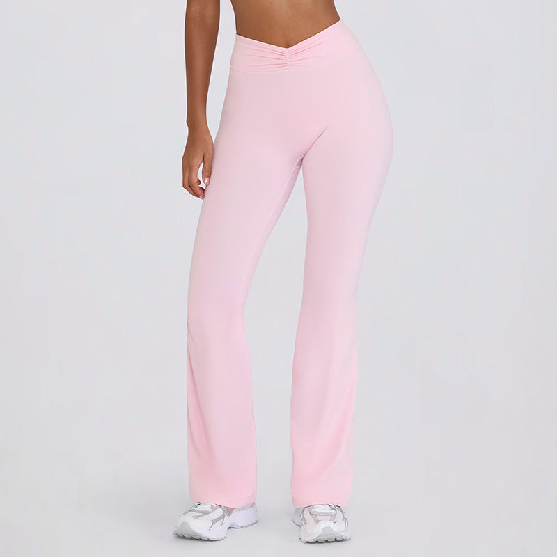 Sling backless nude back running halter sports intimates bra fitness flare pants yoga suit women