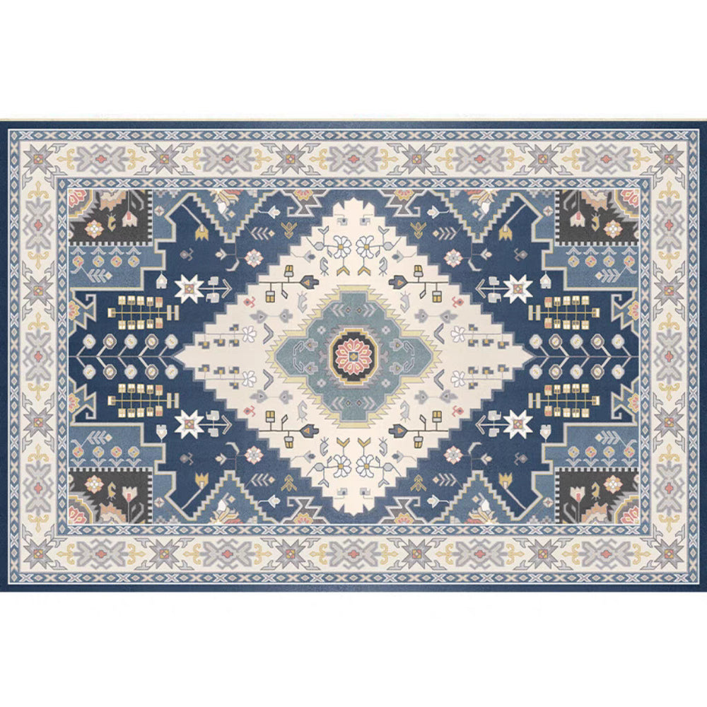 retro ethnic moroccan faux cashmere rug - durable, stain-resistant, perfect for living room coffee tables, bedroom bedside, and more