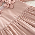Autumgirldress cross-border foreign trade new arrivalsweet pink stereo flower suspender off-shoulder long sleevesdress