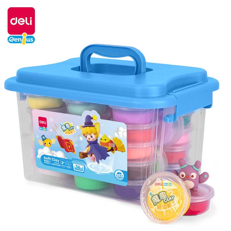 Deli YC176 Series Clay Kindergarten Plasticine Clay Toolbox Clay Set Color Clay 24 Colors