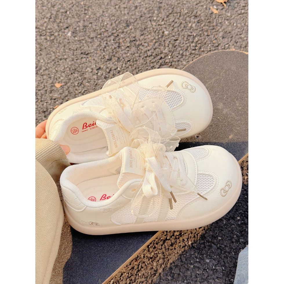 Summer breathable white shoes girls new arrival mesh bread shoes with skirt girls easiest for match german training shoes sneakers