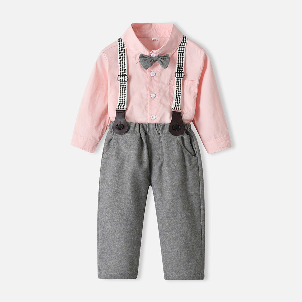 Kids' new spring collection: long-sleeve shirts, cardigans, trendy overalls, and bow ties - wholesale for export (sizes for toddlers to young children)