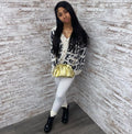 European and american cross-border women's clothing:  &  winter new arrivals - casual, loose-fit, letter print cardigan knit sweater tops