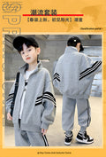 Boys' spring/autumn outfit set,  new style, stylish casual two-piece tracksuit for mid-to-large children, spring collection kids' baseball jacket