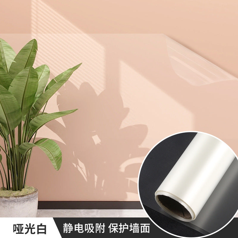 Electrostatic wall protective film, glue-free matte, bright, anti-kick and anti-dirty, transparent wall sticker, dustproof and waterproof film, self-adhesive