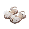 Vancahao kids' woven closed-toe sandals,  summer new korean style bowknot girls' princess beach sandals