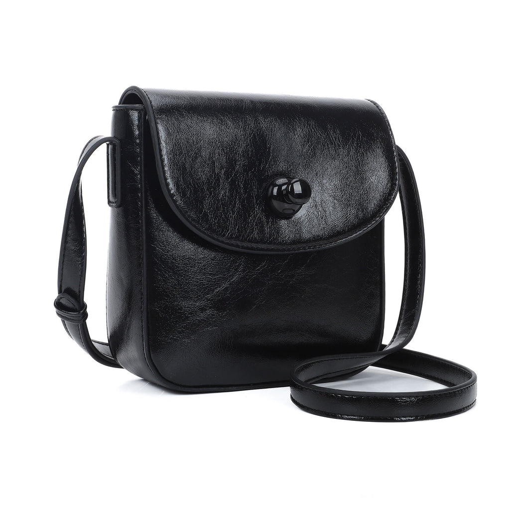New oil wax leather women's messenger bag shoulder handbag retro versatile commuter bag niche high-end textured women's bag