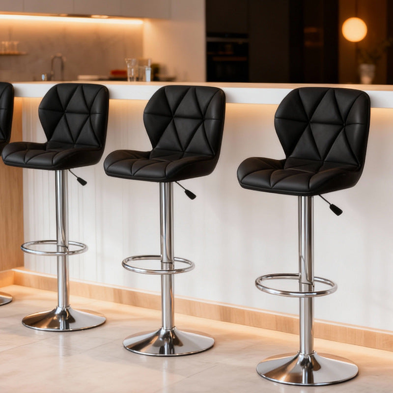 pu leather bar stool - swivel, adjustable height dining chair, bar island stool, modern minimalist high chair